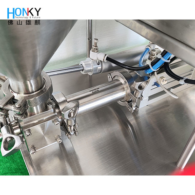 Desktop Type Small Batch Manufacturing Liquid Cream Filling Machine Withc Conveyor For Cosmetic Small Batch Packing