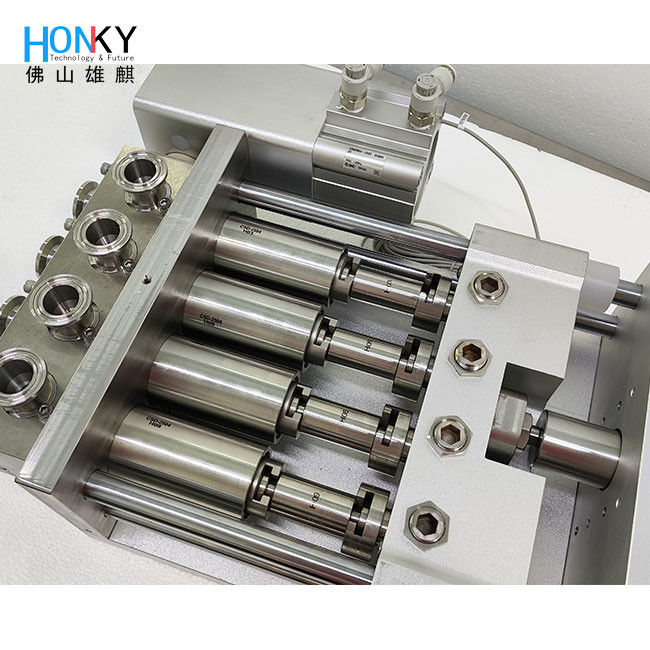 उच्च चिपचिपाहट वाले तरल पदार्थों के लिए 0.4KW की शक्ति और 1-10ml से 5-50ml तक भरने के आकार के साथ मल्टी हेड सिरेमिक फिलिंग पंप